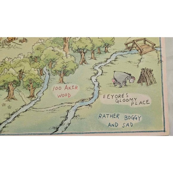 *Rare* Winnie the Pooh Hundred Acre Wood Map from Disney collab with Hal… - Picture 9 of 11